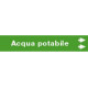 Foglio da 5 etichette fondo verde "ACQUA POTABILE" dx