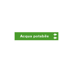 Foglio da 5 etichette fondo verde "ACQUA POTABILE" dx