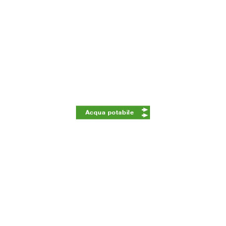 Foglio da 5 etichette fondo verde "ACQUA POTABILE" dx