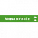 Foglio da 5 etichette fondo verde "ACQUA POTABILE" dx