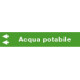 Foglio da 5 etichette fondo verde "ACQUA POTABILE" sx
