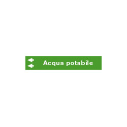 Foglio da 5 etichette fondo verde "ACQUA POTABILE" sx