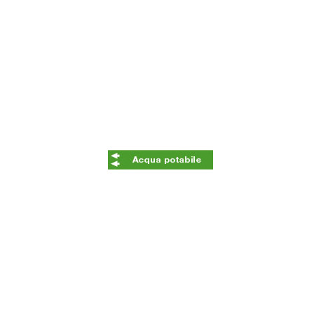 Foglio da 5 etichette fondo verde "ACQUA POTABILE" sx
