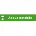 Foglio da 5 etichette fondo verde "ACQUA POTABILE" sx