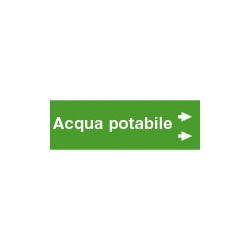 Foglio da 5 etichette fondo verde" ACQUA POTABILE"destra