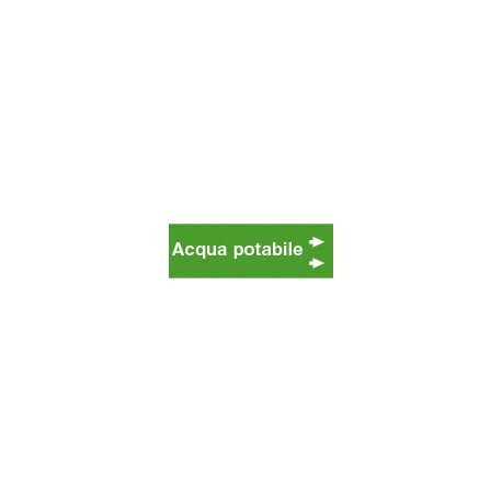 Foglio da 5 etichette fondo verde" ACQUA POTABILE"destra