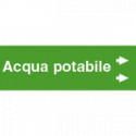 Foglio da 5 etichette fondo verde" ACQUA POTABILE"destra
