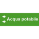 Foglio da 5 etichette fondo verde" ACQUA POTABILE"SX