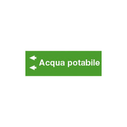 Foglio da 5 etichette fondo verde" ACQUA POTABILE"SX