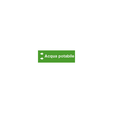 Foglio da 5 etichette fondo verde" ACQUA POTABILE"SX