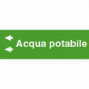 Foglio da 5 etichette fondo verde" ACQUA POTABILE"SX