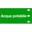 Foglio da 5 etichette fondo verde "ACQUA POTABILE" destra