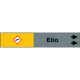 Foglio da 5 etichette fondo grigio"ELIO " freccia destra