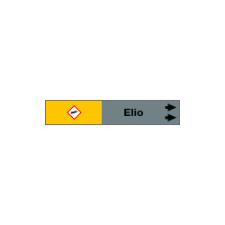 Foglio da 5 etichette fondo grigio"ELIO " freccia destra