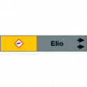 Foglio da 5 etichette fondo grigio"ELIO " freccia destra