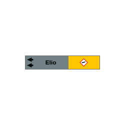 Foglio da 5 etichette fondo grigio" ELIO " freccia sinistra