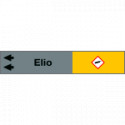 Foglio da 5 etichette fondo grigio" ELIO " freccia sinistra