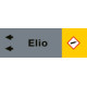Foglio da 5 etichette fondo grigio"ELIO"sinistra