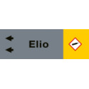 Foglio da 5 etichette fondo grigio"ELIO"sinistra