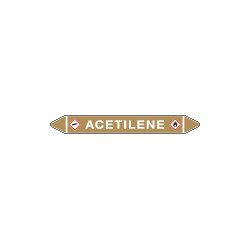Foglio da 5 etichette autoadesive con frecce e simboli ACETILENE