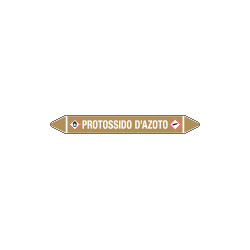 Foglio da 5 etichette autoadesive con frecce+simb PROTOSSIDO DI AZOTO
