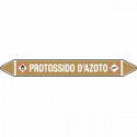Foglio da 5 etichette autoadesive con frecce+simb PROTOSSIDO DI AZOTO