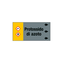 Etichetta fondo grigio " PROTOSSIDO D'AZOTO " destra