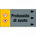 Etichetta fondo grigio " PROTOSSIDO D'AZOTO " destra