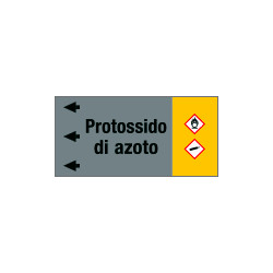 Etichetta fondo grigio " PROTOSSIDO D'AZOTO " sinistra
