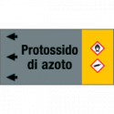Etichetta fondo grigio " PROTOSSIDO D'AZOTO " sinistra