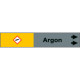 Foglio da 5 etichette fondo grigio"ARGON " freccia destra
