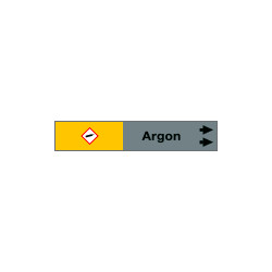 Foglio da 5 etichette fondo grigio"ARGON " freccia destra