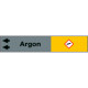 Foglio da 5 etichette fondo grigio" ARGON" freccia sinistra
