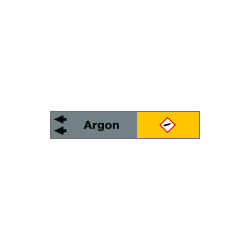 Foglio da 5 etichette fondo grigio" ARGON" freccia sinistra
