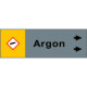 Foglio da 5 etichette fondo grigio" ARGON" destra