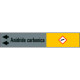 Foglio da 5 etichette fondo grigio"ANIDRIDE CARBONICA"freccia sinistra