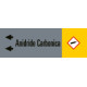 Foglio da 5 etichette fondo grigio"ANIDRIDE CARBONICA"sinistra