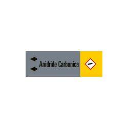 Foglio da 5 etichette fondo grigio"ANIDRIDE CARBONICA"sinistra