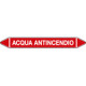 Foglio da 5 etichette autoadesive con frecce+simb. ACQUA ANTINCENDIO