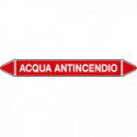 Foglio da 5 etichette autoadesive con frecce+simb. ACQUA ANTINCENDIO