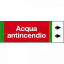 Foglio da 5 etichette fondo rosso "ACQUA ANTINCENDIO" destra