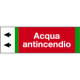 Foglio da 5 etichette fondo rosso "ACQUA ANTINCENDIO" sinistra