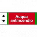 Foglio da 5 etichette fondo rosso "ACQUA ANTINCENDIO" sinistra