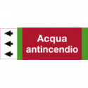 Foglio da 5 etichette fondo rosso " ACQUA ANTINCENDIO" sinistra