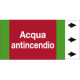 Foglio da 5 etichette fondo rosso "ACQUA ANTINCENDIO"destra