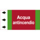 Foglio da 5 etichette fondo rosso "ACQUA ANTINCENDIO"sinistra