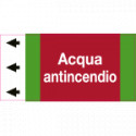 Foglio da 5 etichette fondo rosso "ACQUA ANTINCENDIO"sinistra