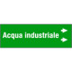 Foglio da 5 etichette fondo verde" ACQUA INDUSTRIALE " freccia dx