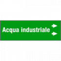 Foglio da 5 etichette fondo verde" ACQUA INDUSTRIALE " freccia dx