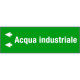 Foglio da 5 etichette fondo verde" ACQUA INDUSTRIALE " freccia sx